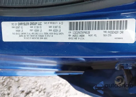 2013 Dodge Avenger Se V6 из США, поврежденный, VIN 1C3CDZAG7DN748128